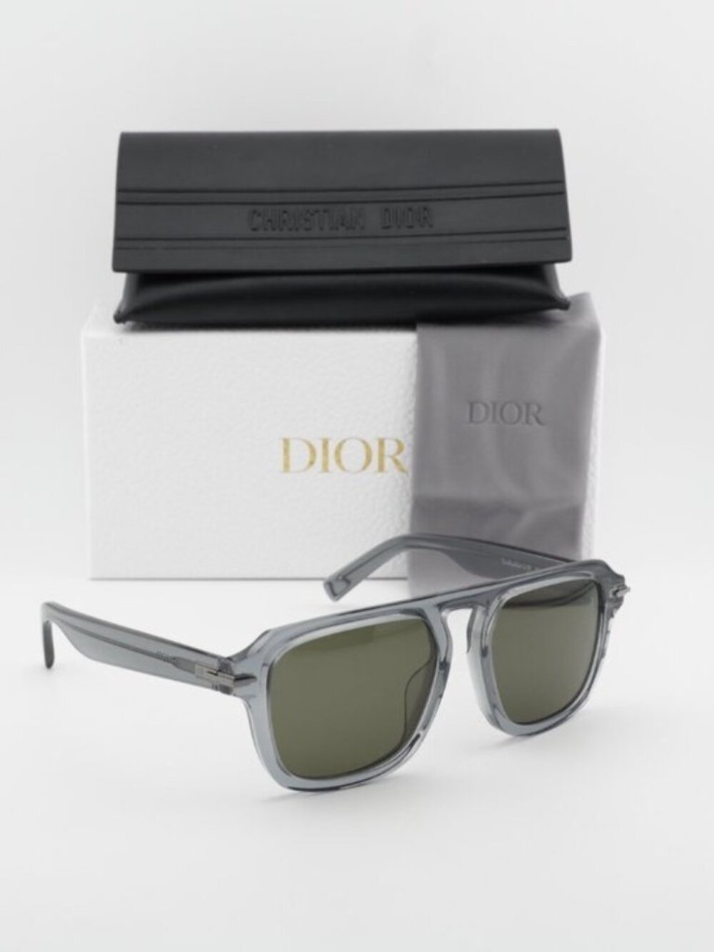 Dior DIORBLACKSUIT S15F 45C0 Unisex Square Sunglasses – Grey / Green